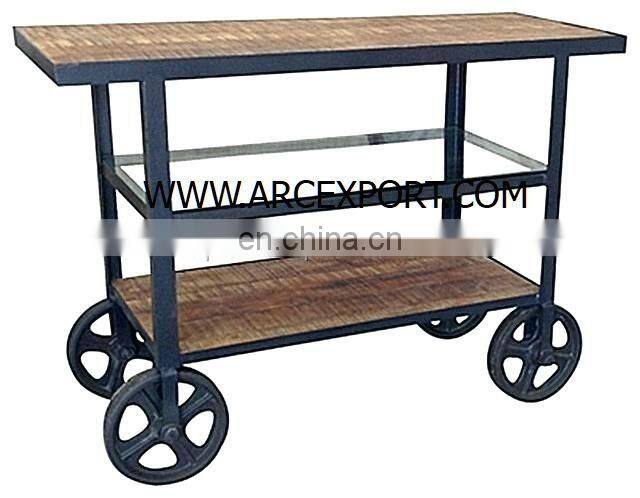 wooden cart table