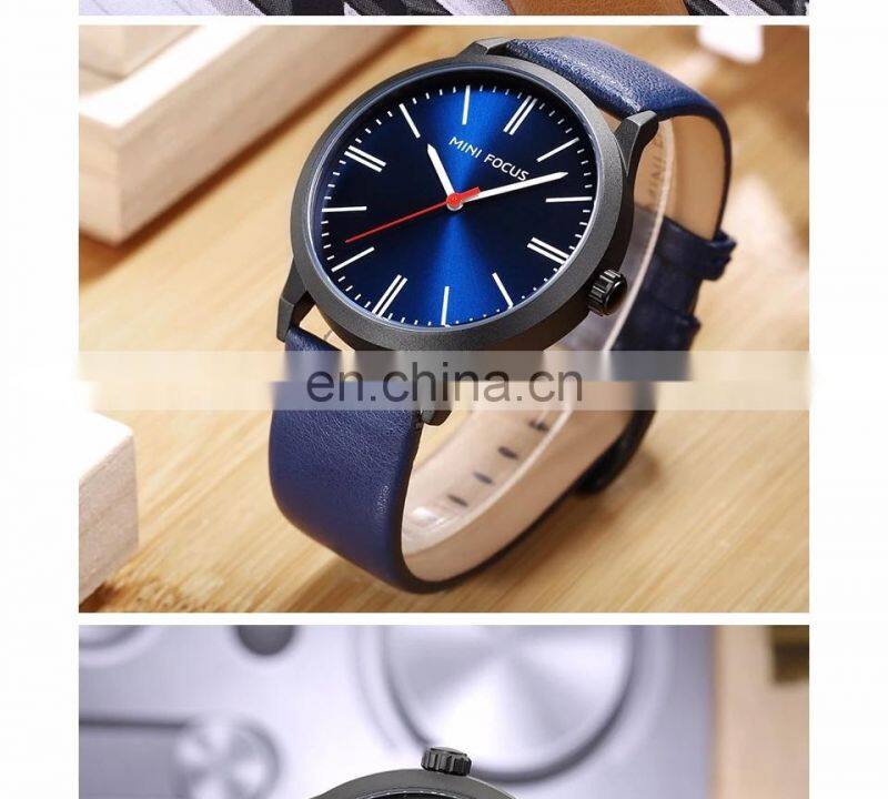 Mini Focus MF0058G Fashion Design Leather Quartz Movement Luxury Men Watches