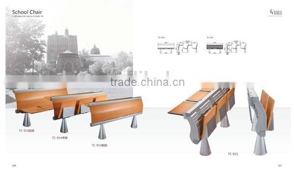 aluminum leg college desk and chair for classroom furnutire TC-901A-L