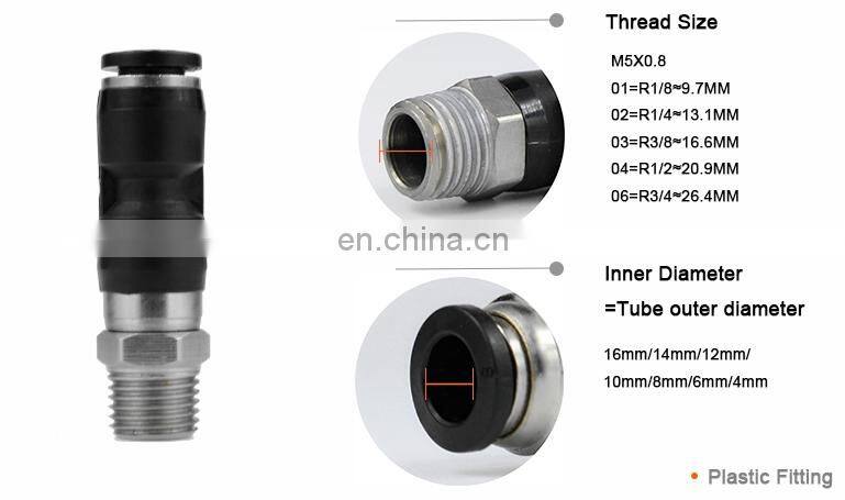 NRC Manufacturer Directory Pneumatic Straight Male Rotary Push Air Fittings10mm
