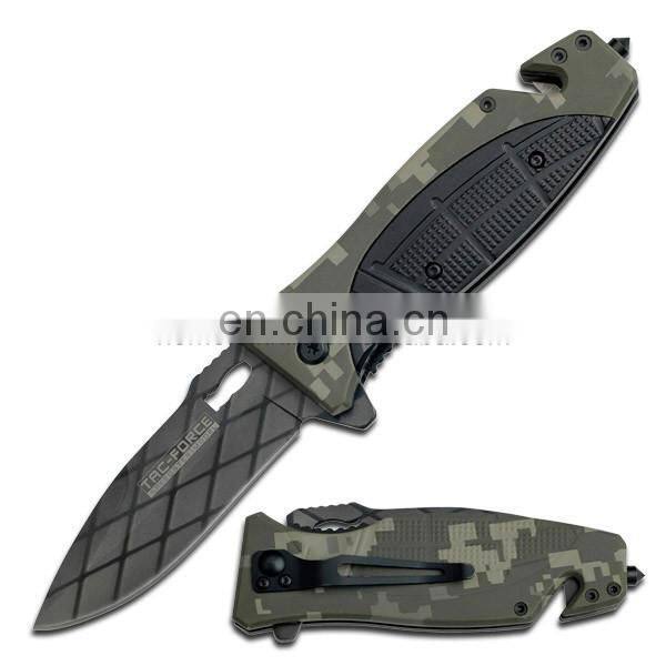 whole black coated stainless steel knife with aluminum handle