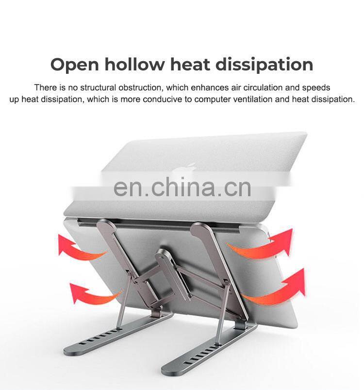 2021 Portable Plastic Foldable Laptop Stand Adjustable Height Folding Laptop Holder Stand
