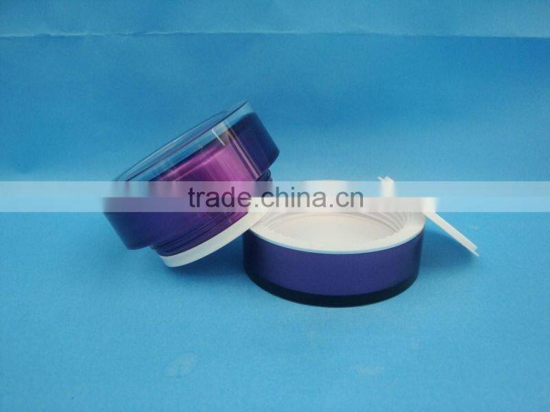 purple cylinder shape acrylic plastic jar with plastic cap