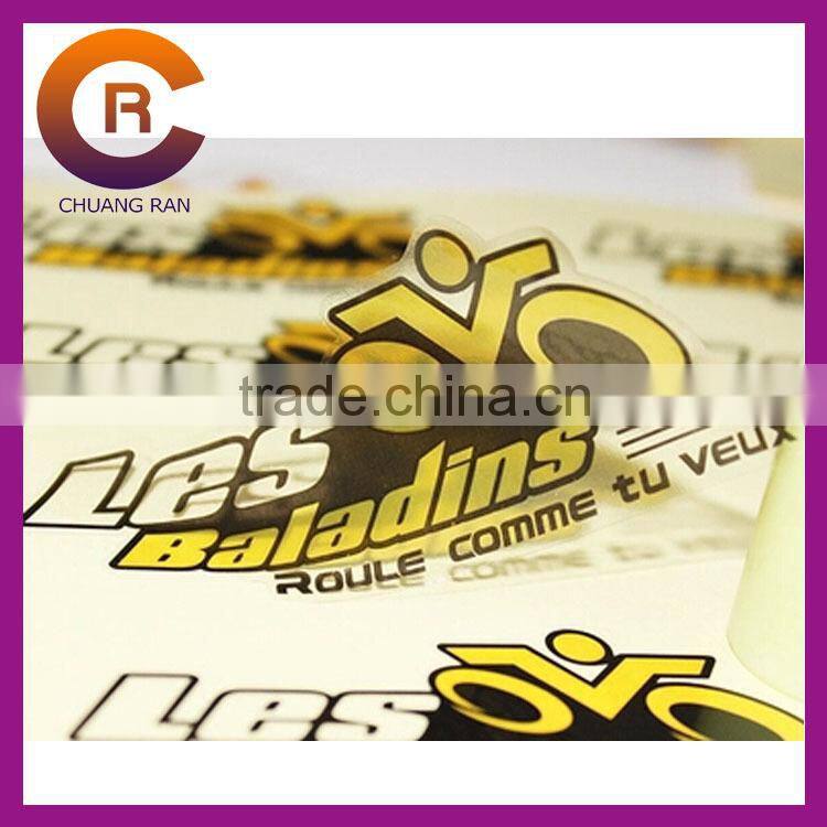 Printed transparent clear custom brand name logo sticker