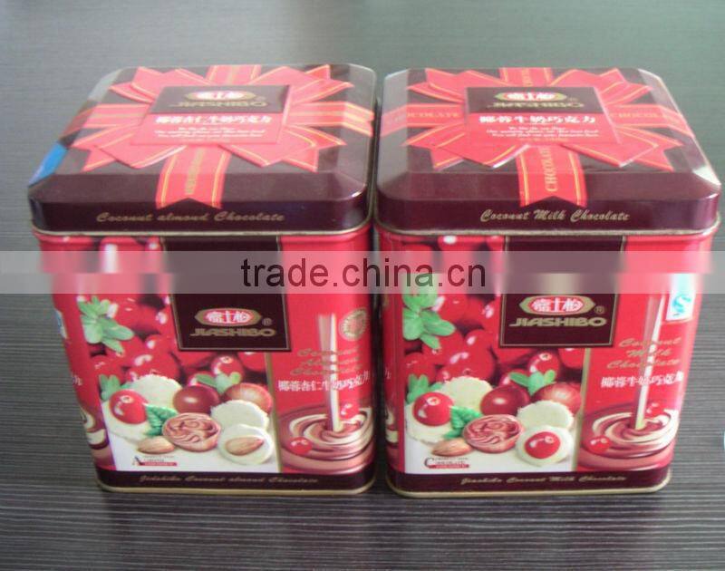 square shape candy/chocolate tin box