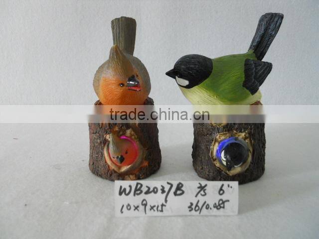 Polyresin Solar powered Bird Figurine Lawn Light & Garden Decoration