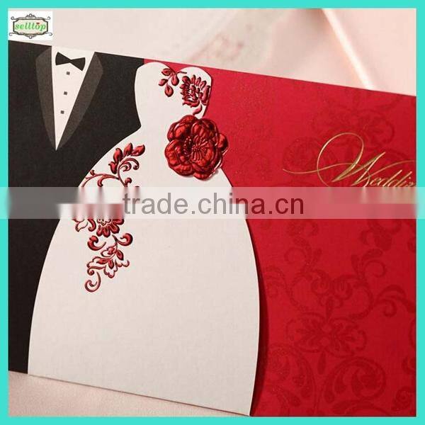 High quality 300g 2014 wedding invitation cards