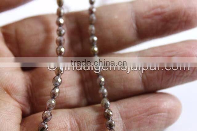 Top Quality Brown Diamond Faceted Barrel Beads