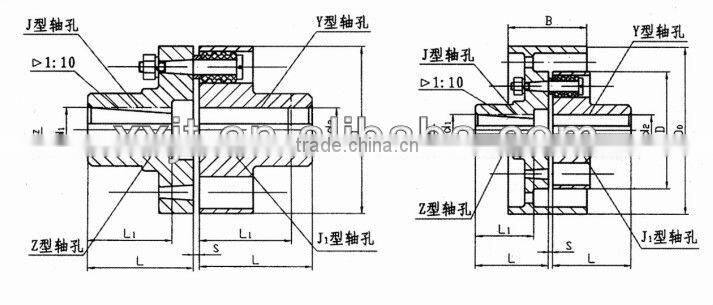 TLL Type Pin Clutch With Brake Wheel and Elastic Sleeve