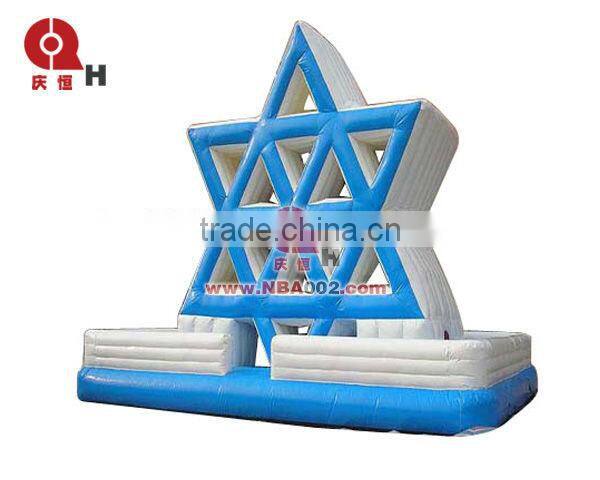 Popular Commercial Blue Hexagram Inflatable Climbing for Sale