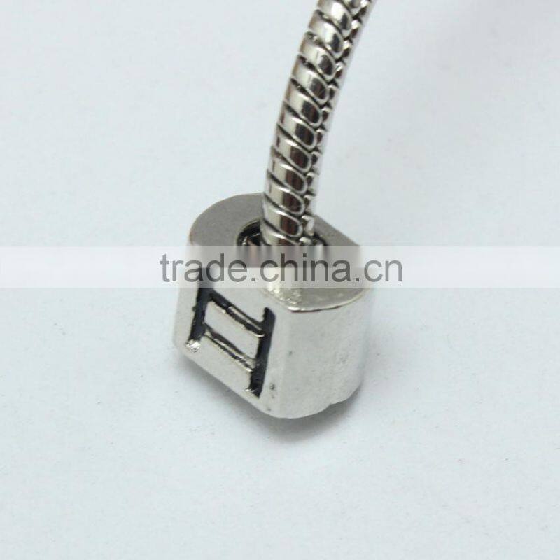 Wholesale Zinc Alloy Archaized Pdora Square Shape Anti-silver Slide Beads