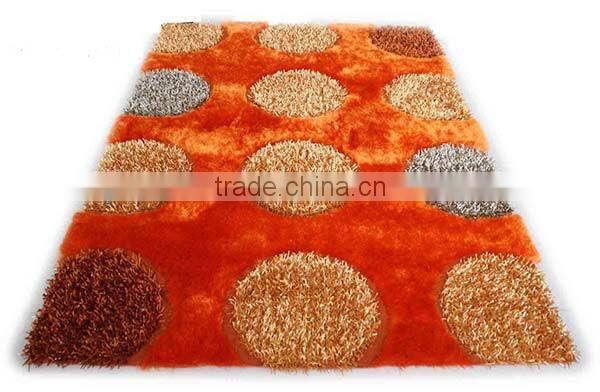 Modern polyester soft lovely design round printed rug shaggy