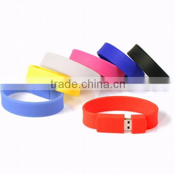 2016 pvc bracelet usb flash , hand band usb flash drive