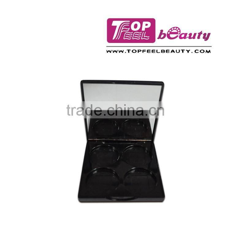 Whole sale! OEM 4 well eyeshadow powder makeup container with mirror