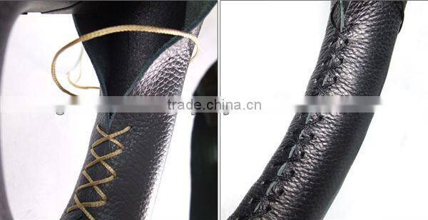 china auto hand sewing pu steering wheel cover