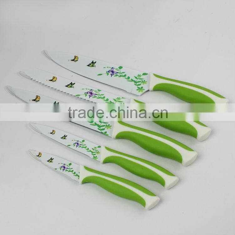 New style promotion 5pcs printing knife set