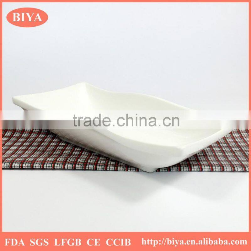 wave plate strengthen porcelain durable porcelain sepecial design different size wave edge square rectangular soup plate