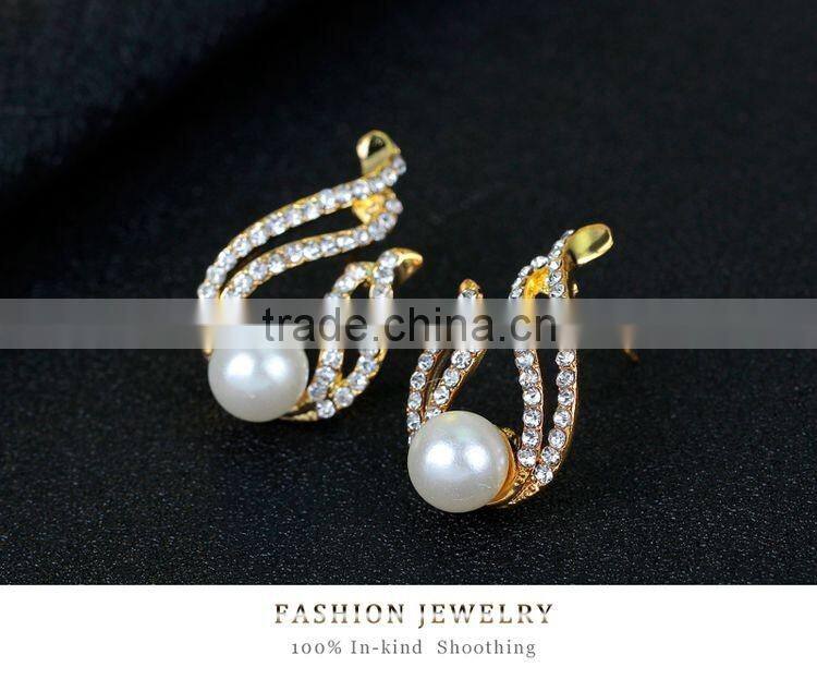Luxury Brand Imitation Pearl Necklace Earrings Wedding Jewelry Sets Vintage Fashion Crystal Bridal Jewellery Set for Women Gift