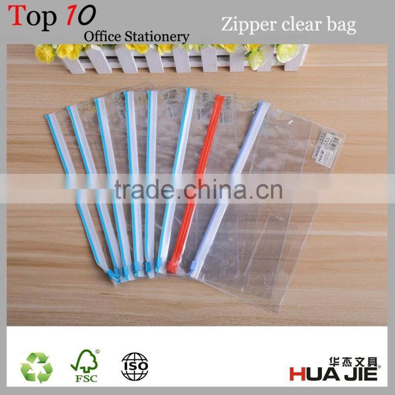 Office supply custom size transparent colored zip lock plastic bags with zipper