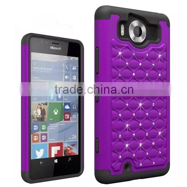 Keno Hybrid Studded Diamond Bling Case Cover for Microsoft Lumia 950