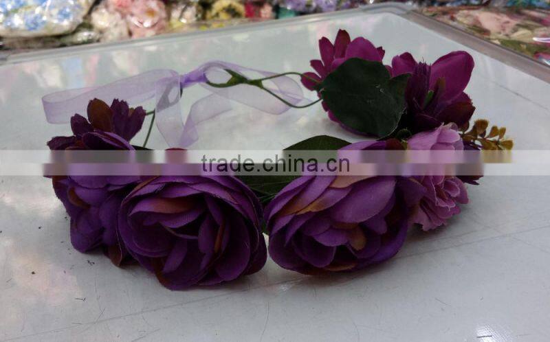 Women Girls Artificial Flower Headband Tiara Crowns Garland Wedding bride for girls