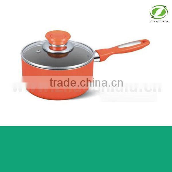 Factory price Aluminum Orange Non-stick Mini Sauce Pan/Milk Pan Milk pot cookware Ceramic Coating