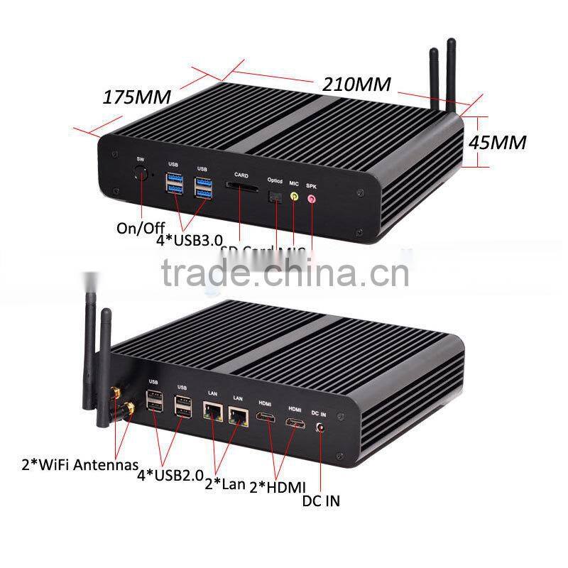 New Intel 5th Gen Core i7 5500U Mini Computer Windows 10 Mini PC Windows 8.1 compatible Micro pc4K HD HTPC TV box 2* HDMI 2* LAN