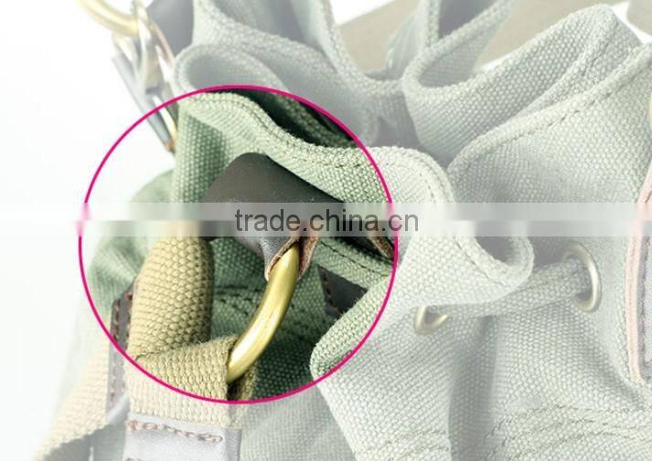 Green beautiful custom logo high standard school drawstring backpack bag