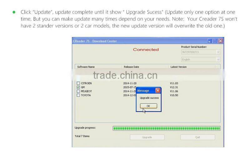 Factory price!!!Super function OBD II Code Reader + Oil Reset Function---original Launch X431 Creader 7S update online