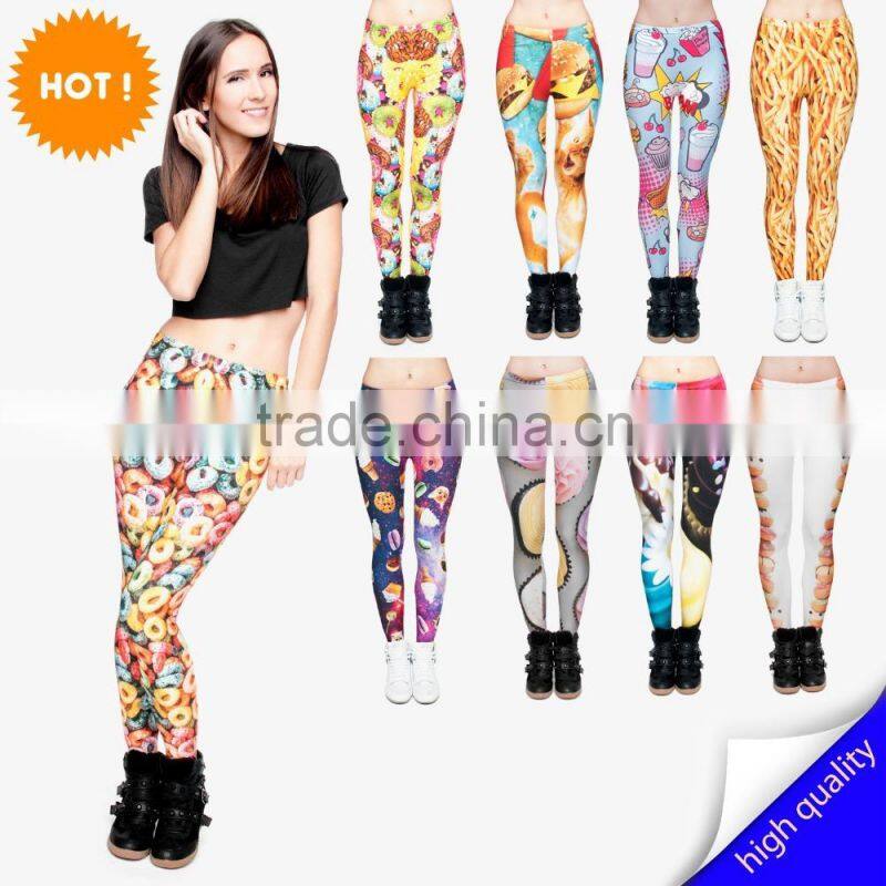 leggings manufacturer capri leggings custom printed new design 92% polyester 8% spandex leggings