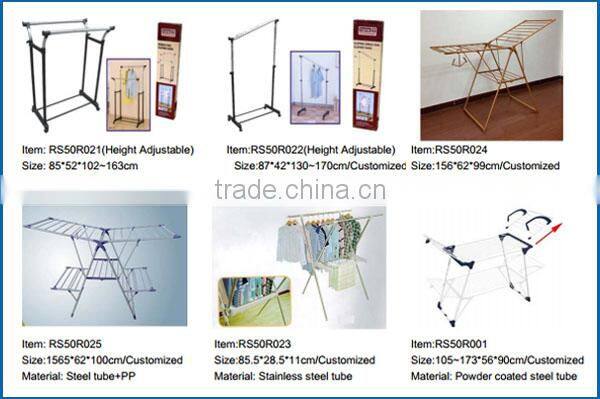 Metal Tube Powder Coating Folding Clothes Rack 135*56*90CM Balcony Garment Drying Rack