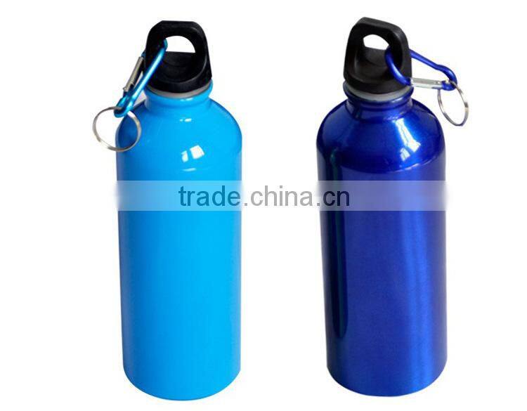 Outdoor light weight aluminum camping sport bottle with carabiner