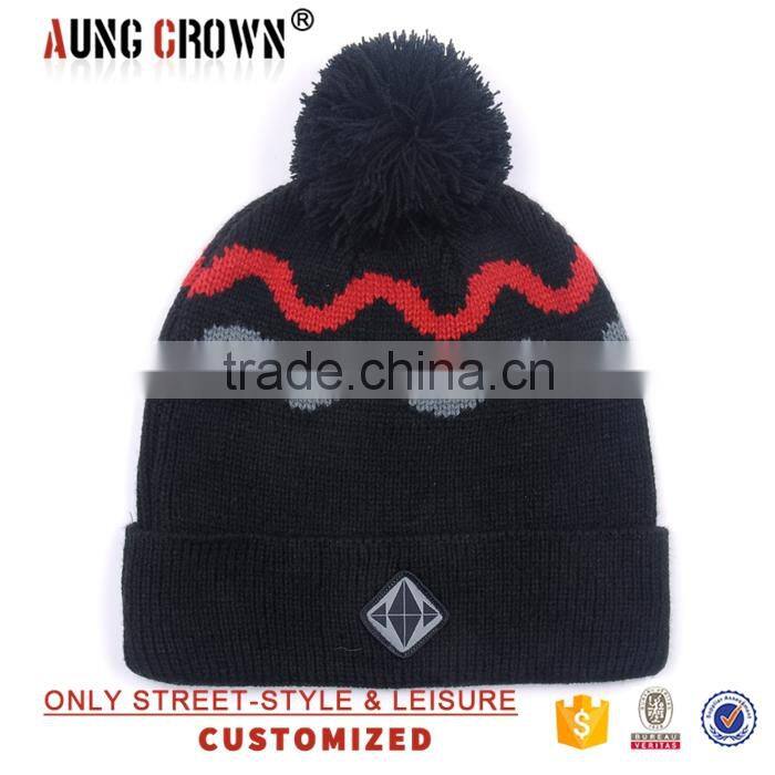 custom 100% acrylic jacquard beanie wholesale
