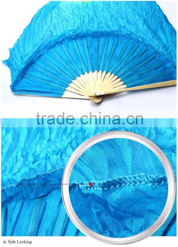 Real Silk Long Belly Dance silk chinese fan dance fans