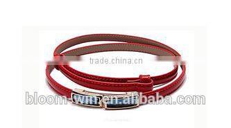 Fashion design PU belt with stone buckle for lady