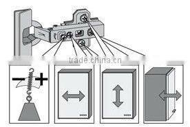 clip-on movable soft close cabinet hinge concealed hinge