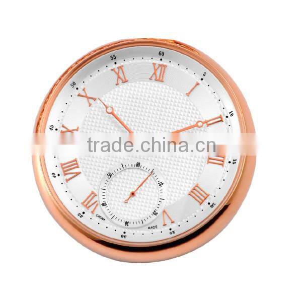 Rose gold plated chain japan movt quartz pocket watch