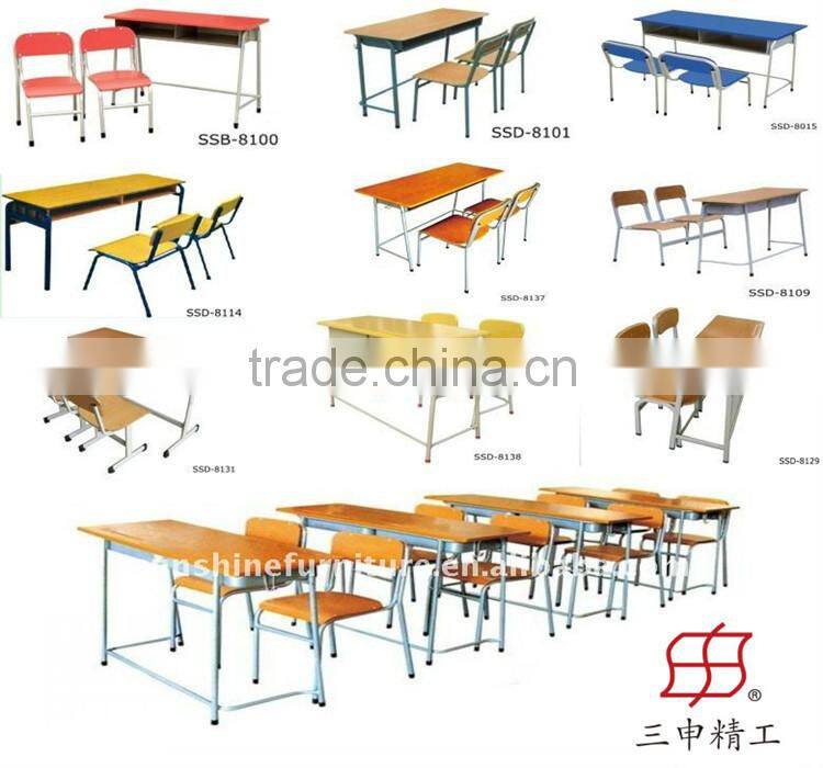 2-steater school chair/2 seater student desk and chair