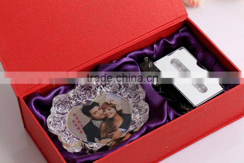 Crystal LED Swan Shape Crystal Photo Frame Wedding Favors