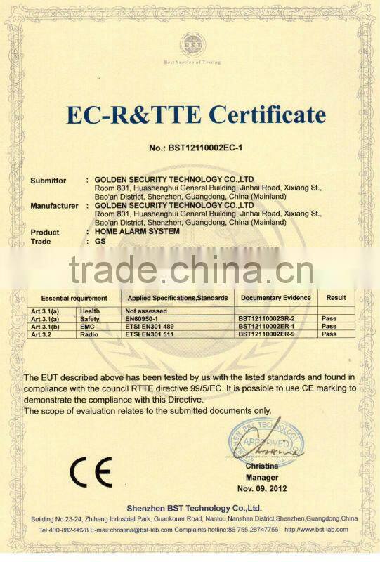 Wireless two-way keypad for GSM home alarm panel, home alarm keypad