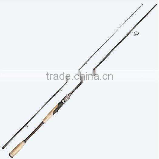 Baitcasting/Spinning Fishing Rod Lightweight 2 Section Portable Fishing Rod Medium-Action Graphite Pole with Japanese 40-ton Tor