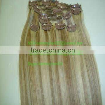 PREETY remy hair extension clip on dark blonde