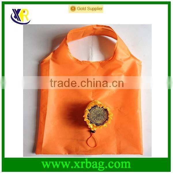 Wholesale Orange Color Sunflower Shape Foldable Shopping Bag