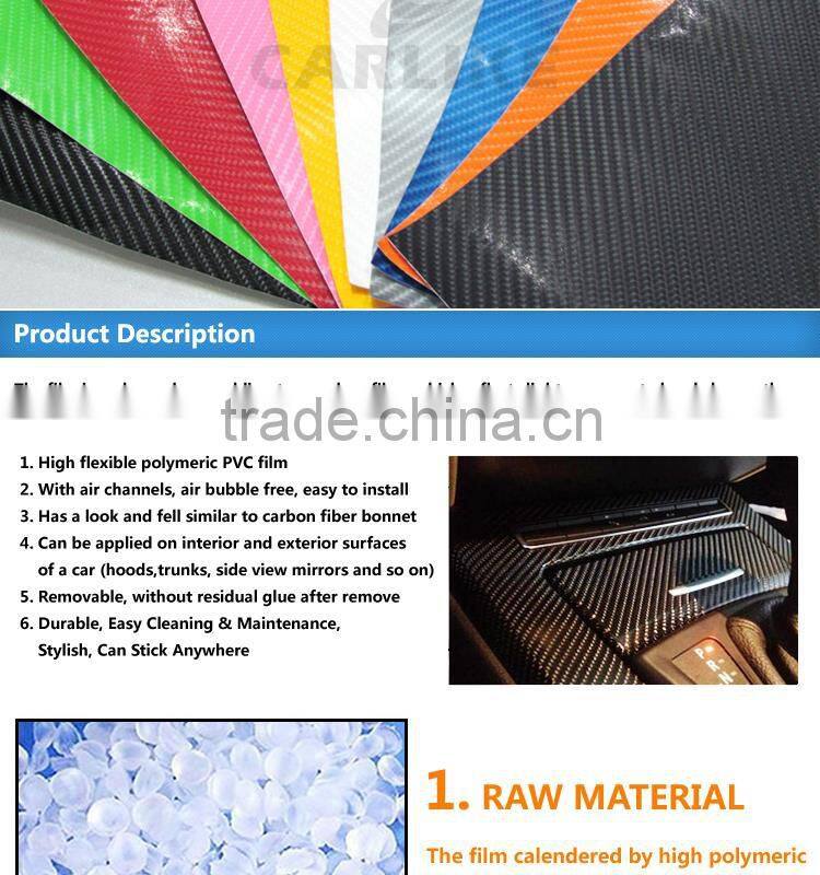 SINO Factory New Style Hot Sell Air Free Car Decoration Green 4D Carbon Fiber