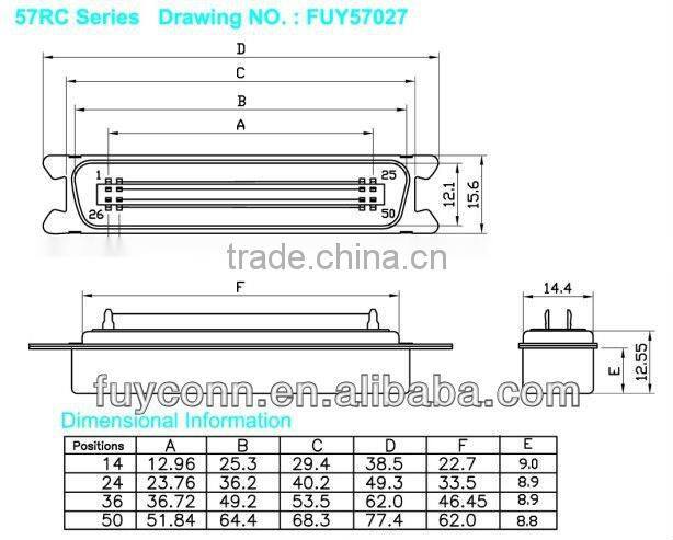 2.16mm Pitch Champ DDK Ribbon Solder cup contact Male Plug Type Header connector