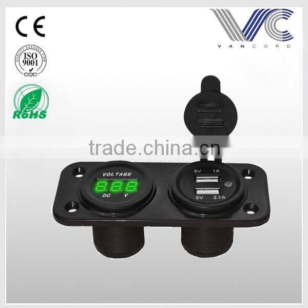 LED Panel Meter Digital Voltmeter DC 0-30V with USB connecting waterproof