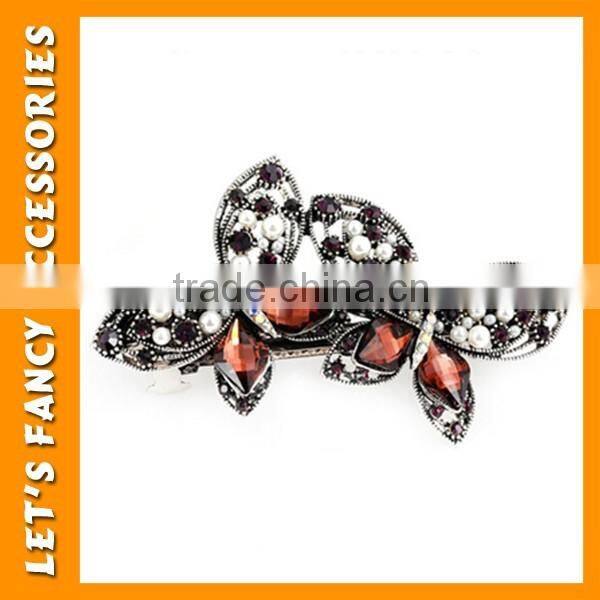 PGHD0334 Fashion hair accessories for adults,butterfly crystal hair claw wholesale,retro fancy hair claw clip with stone