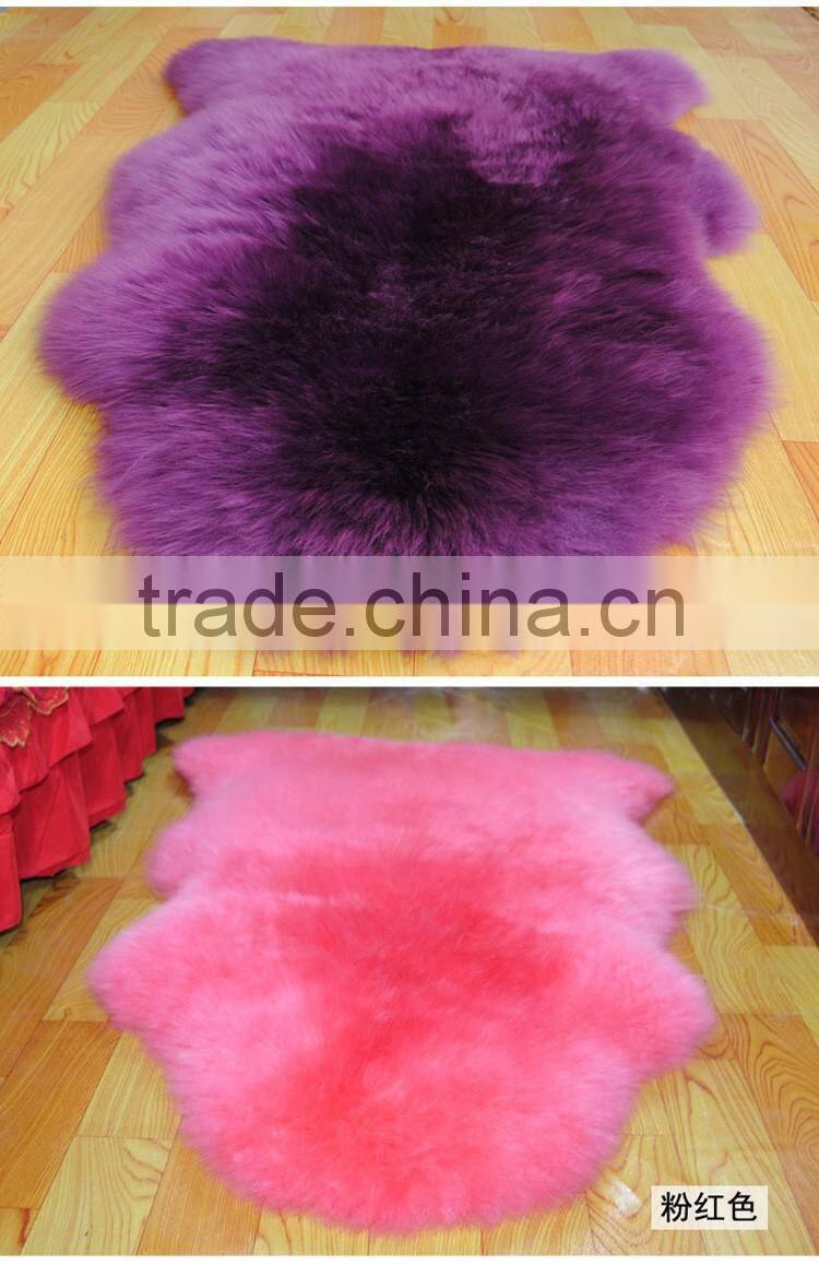 sheepskin rug home decoration ,round shape luxury sheep fur carpet