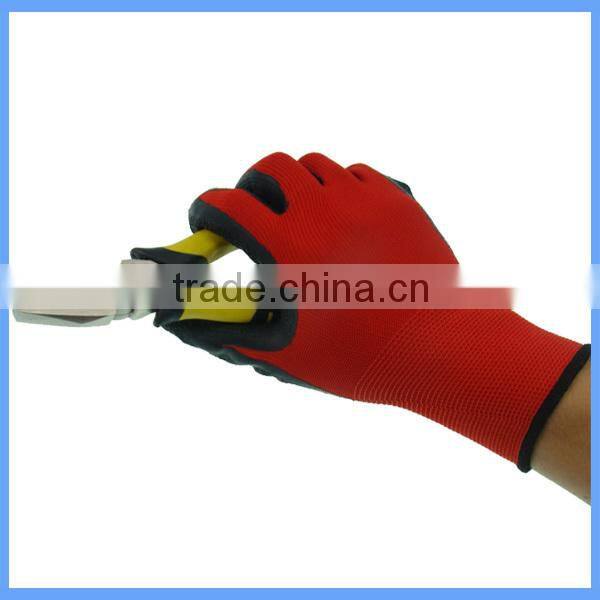 High Quality Knitted Latex Palm Coated Nylon Gloves For Glass Handling