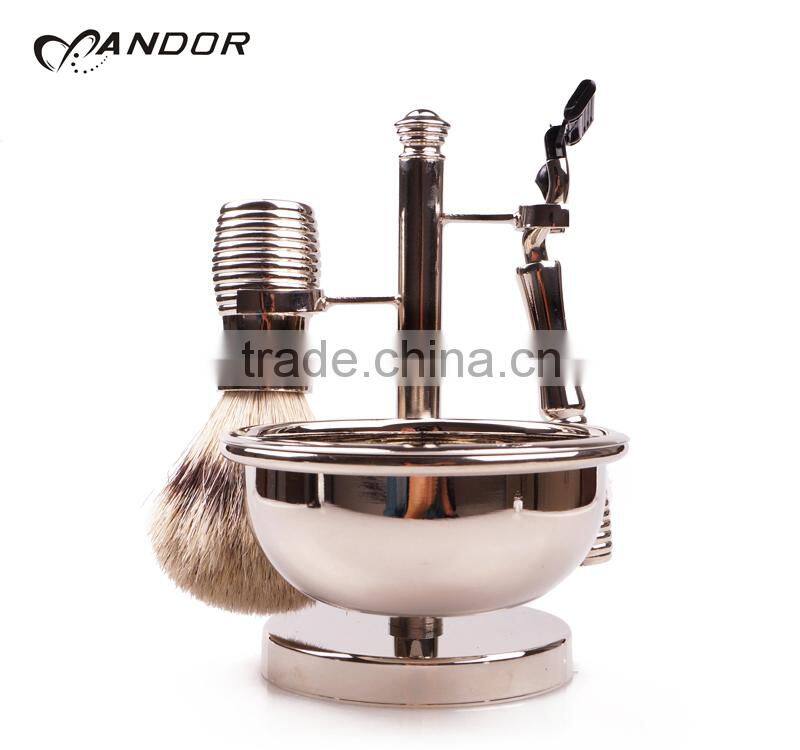 Customized men's luxury razor set beard hair shaving brush set